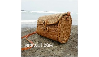 ata grass rattan handbag purses ladies long handle leather